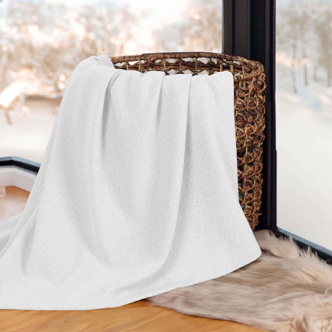 Nobel Cotton Textured Jacquard Chevron Lightweight Woven Blanket