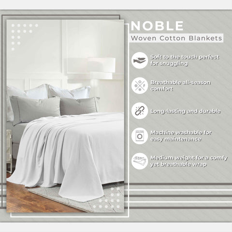 Nobel Cotton Textured Jacquard Chevron Lightweight Woven Blanket