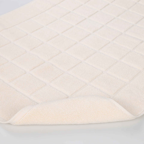 Nora Cotton Thick Solid Checkered Washable Bath Mat Set of 2