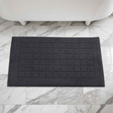 Nora Cotton Thick Solid Checkered Washable Bath Mat Set of 2
