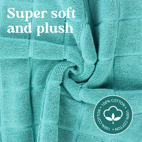 Nora Cotton Thick Solid Checkered Washable Bath Mat Set of 2
