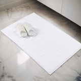 Nora Cotton Thick Solid Checkered Washable Bath Mat Set of 2