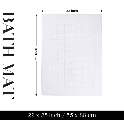 Nora Cotton Thick Solid Checkered Washable Bath Mat Set of 2