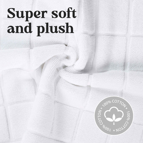 Nora Cotton Thick Solid Checkered Washable Bath Mat Set of 2
