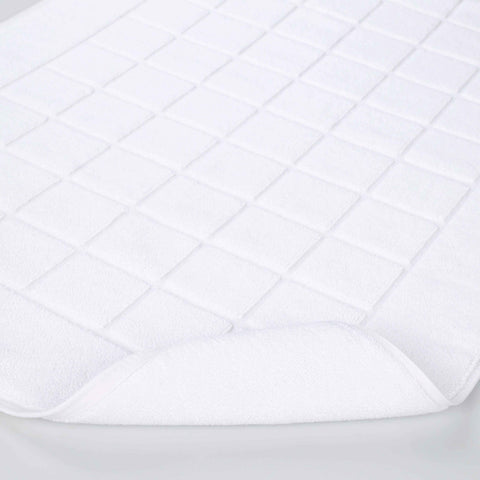 Nora Cotton Thick Solid Checkered Washable Bath Mat Set of 2