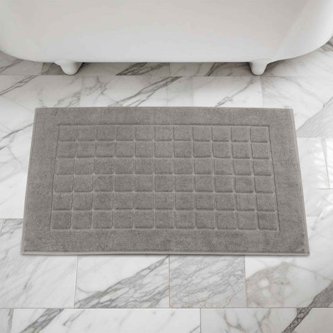 Nora Cotton Thick Solid Checkered Washable Bath Mat Set of 2