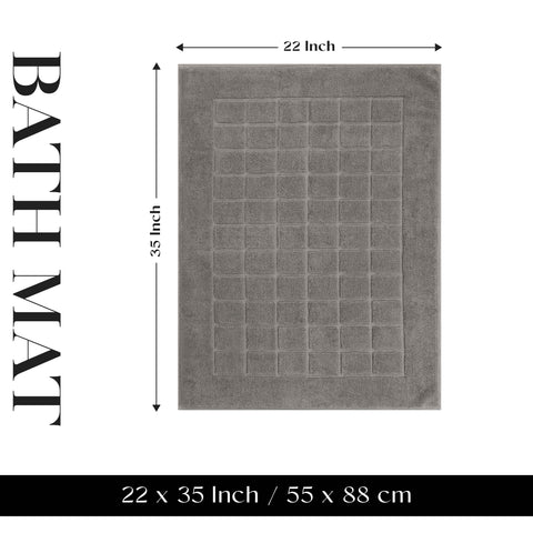 Nora Cotton Thick Solid Checkered Washable Bath Mat Set of 2