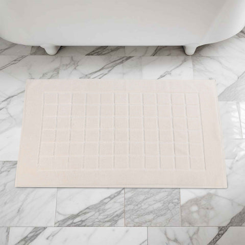 Nora Cotton Thick Solid Checkered Washable Bath Mat Set of 2