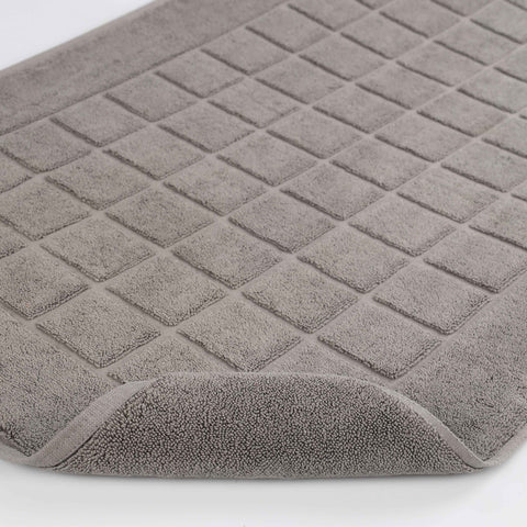 Nora Cotton Thick Solid Checkered Washable Bath Mat Set of 2