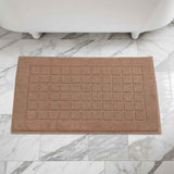 Nora Cotton Thick Solid Checkered Washable Bath Mat Set of 2