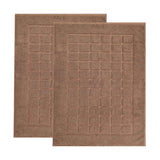 Nora Cotton Thick Solid Checkered Washable Bath Mat Set of 2