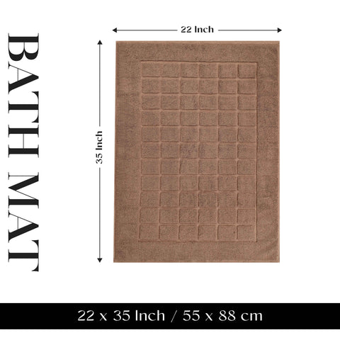 Nora Cotton Thick Solid Checkered Washable Bath Mat Set of 2