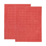 Nora Cotton Thick Solid Checkered Washable Bath Mat Set of 2