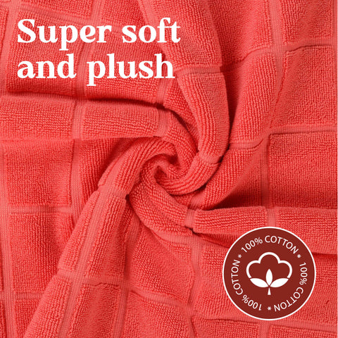 Nora Cotton Thick Solid Checkered Washable Bath Mat Set of 2