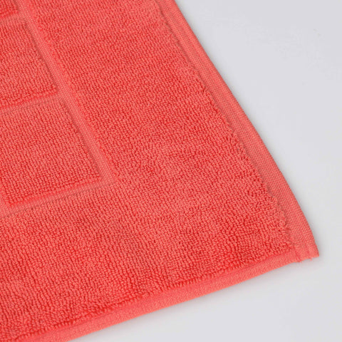 Nora Cotton Thick Solid Checkered Washable Bath Mat Set of 2