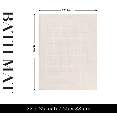 Nora Cotton Thick Solid Checkered Washable Bath Mat Set of 2
