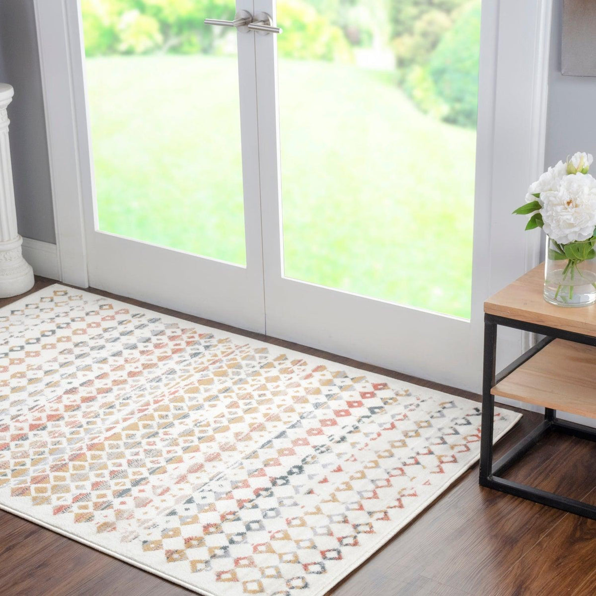 Numair Abstract Geometric Diamonds Indoor Area Rug or Runner Rug