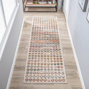 Numair Abstract Geometric Diamonds Indoor Area Rug or Runner Rug