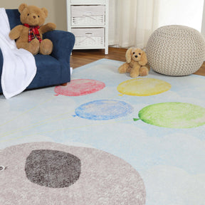 Nursery Elephant Anti-Skid Backing Indoor Area Rug