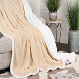 Nuuk Jacquard Lattice Fleece Plush Fluffy Sherpa Reversible Blanket