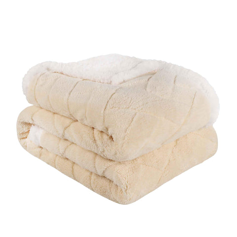 Sherpa Fleece Blanket Reversible Plush Fluffy Nuuk Jacquard