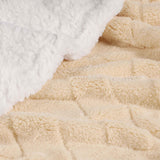 Nuuk Jacquard Lattice Fleece Plush Fluffy Sherpa Reversible Blanket