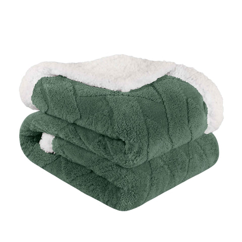 Sherpa Fleece Blanket Reversible Plush Fluffy Nuuk Jacquard