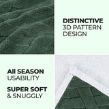 Nuuk Jacquard Lattice Fleece Plush Fluffy Sherpa Reversible Blanket