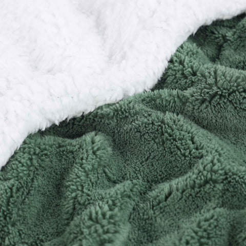 Sherpa Fleece Blanket Reversible Plush Fluffy Nuuk Jacquard