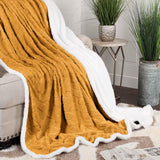 Nuuk Jacquard Lattice Fleece Plush Fluffy Sherpa Reversible Blanket
