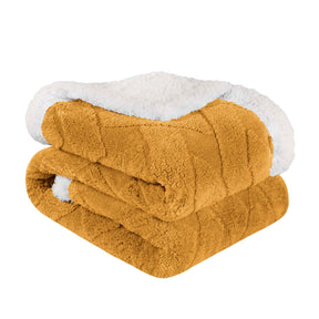 Nuuk Jacquard Lattice Fleece Plush Fluffy Sherpa Reversible Blanket