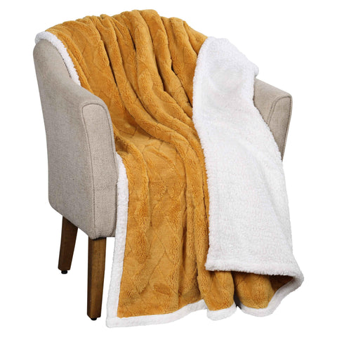 Sherpa Fleece Blanket Reversible Plush Fluffy Nuuk Jacquard