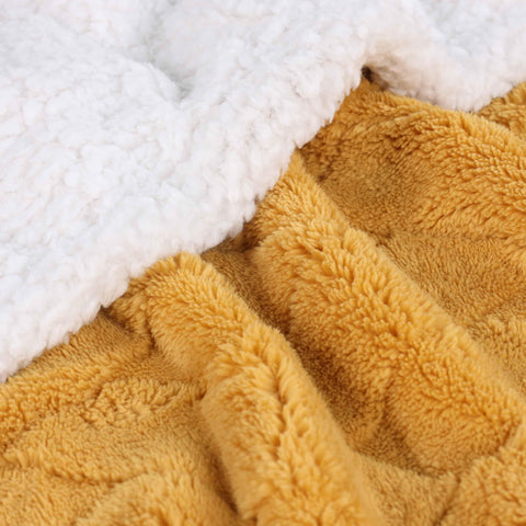 Sherpa Fleece Blanket Reversible Plush Fluffy Nuuk Jacquard