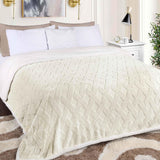 Nuuk Jacquard Lattice Fleece Plush Fluffy Sherpa Reversible Blanket