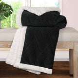 Nuuk Jacquard Lattice Fleece Plush Fluffy Sherpa Reversible Blanket