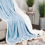 Nuuk Jacquard Lattice Fleece Plush Fluffy Sherpa Reversible Blanket