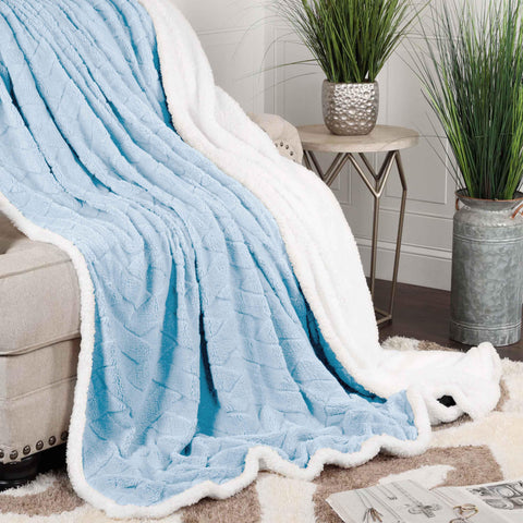 Sherpa Fleece Blanket Reversible Plush Fluffy Nuuk Jacquard