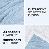 Nuuk Jacquard Lattice Fleece Plush Fluffy Sherpa Reversible Blanket