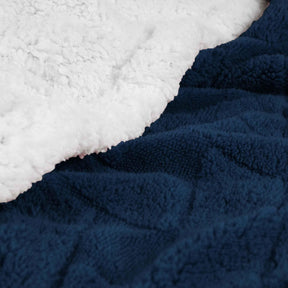 Nuuk Jacquard Lattice Fleece Plush Fluffy Sherpa Reversible Blanket
