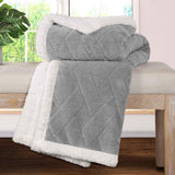 Nuuk Jacquard Lattice Fleece Plush Fluffy Sherpa Reversible Blanket
