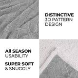Nuuk Jacquard Lattice Fleece Plush Fluffy Sherpa Reversible Blanket