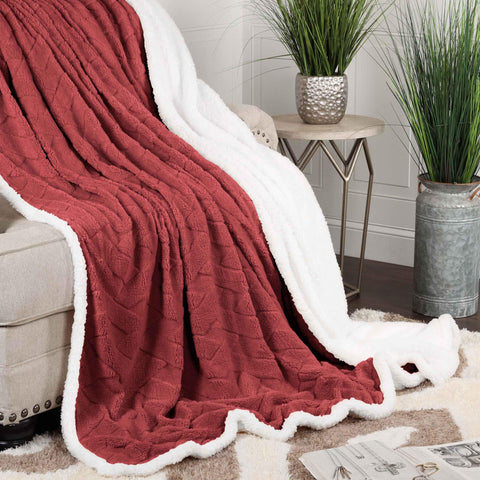 Sherpa Fleece Blanket Reversible Plush Fluffy Nuuk Jacquard