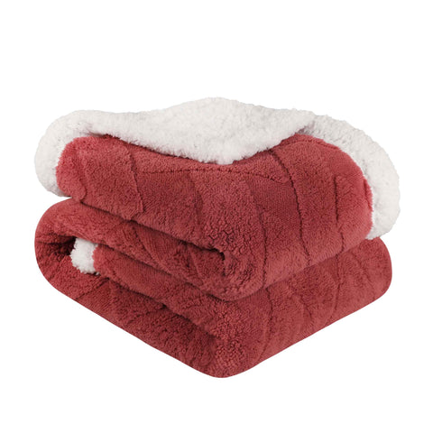 Sherpa Fleece Blanket Reversible Plush Fluffy Nuuk Jacquard