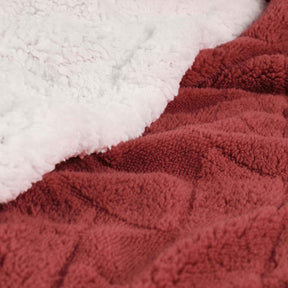 Nuuk Jacquard Lattice Fleece Plush Fluffy Sherpa Reversible Blanket