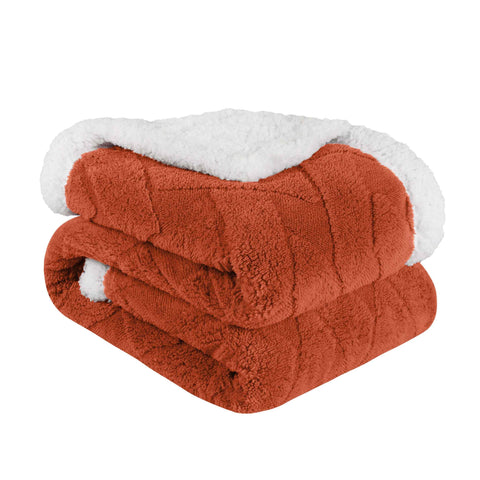 Sherpa Fleece Blanket Reversible Plush Fluffy Nuuk Jacquard