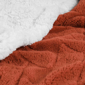 Nuuk Jacquard Lattice Fleece Plush Fluffy Sherpa Reversible Blanket
