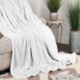 Nuuk Jacquard Lattice Fleece Plush Fluffy Sherpa Reversible Blanket