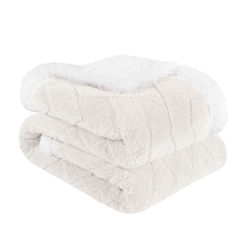 Sherpa Fleece Blanket Reversible Plush Fluffy Nuuk Jacquard