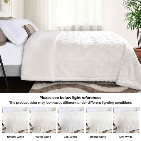 Sherpa Fleece Blanket Reversible Plush Fluffy Nuuk Jacquard