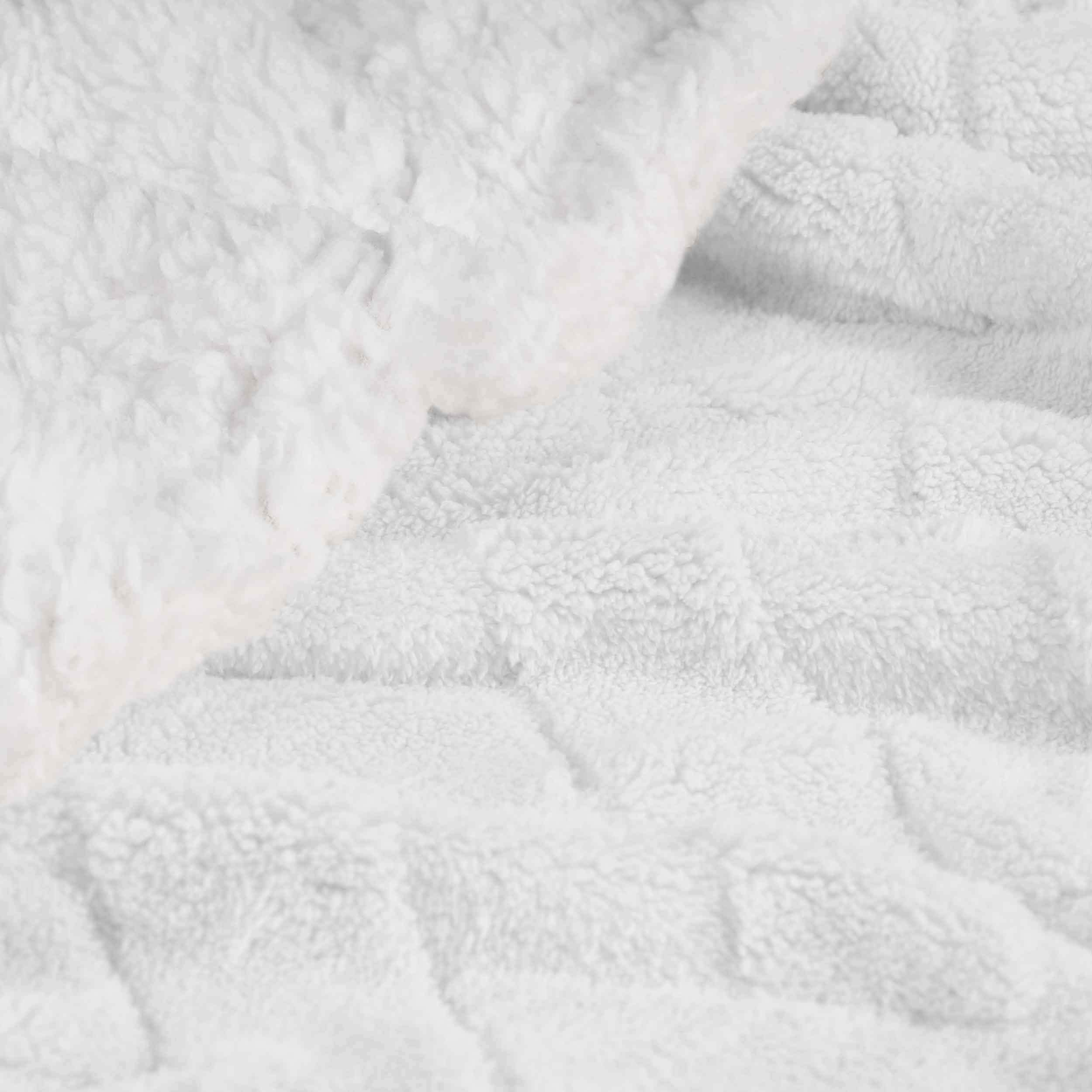 Nuuk Jacquard Lattice Fleece Plush Fluffy Sherpa Reversible Blanket
